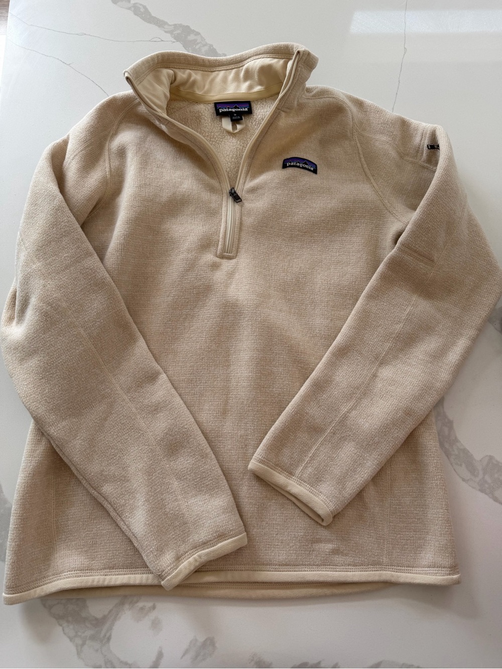 Patagonia women Beige Better Sweater Quarter-Zip Pullover size medium